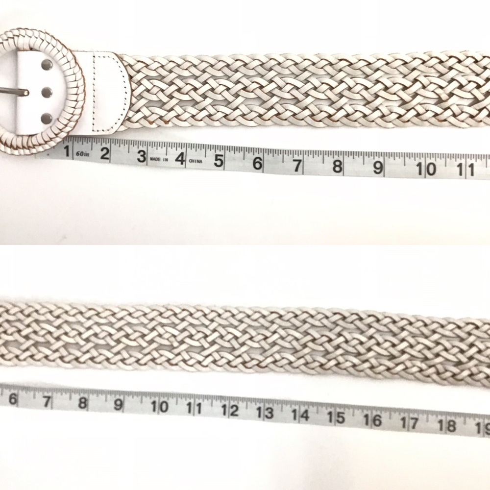 American Eagle White Leather Braided Belt - Picture 4 of 11